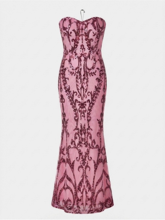 Missord Dresses & Skirts - Strapless Pink Sequin-Embellished Mermaid Gown